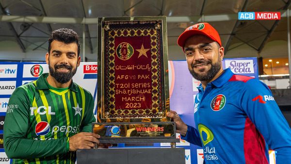 Rashid Khan and Shadab Khan reveal the T20 series trophy